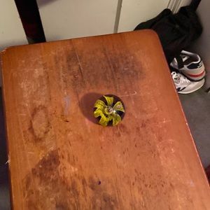 Vintage glass floral paperweight